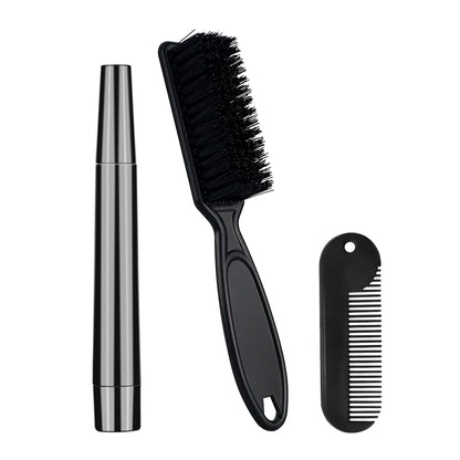 Beard Pen Filler Set Barber Styling Pencil with Brush Natural Finish Cover Facial Hair Patches Tool for Men Cosmetic Styling