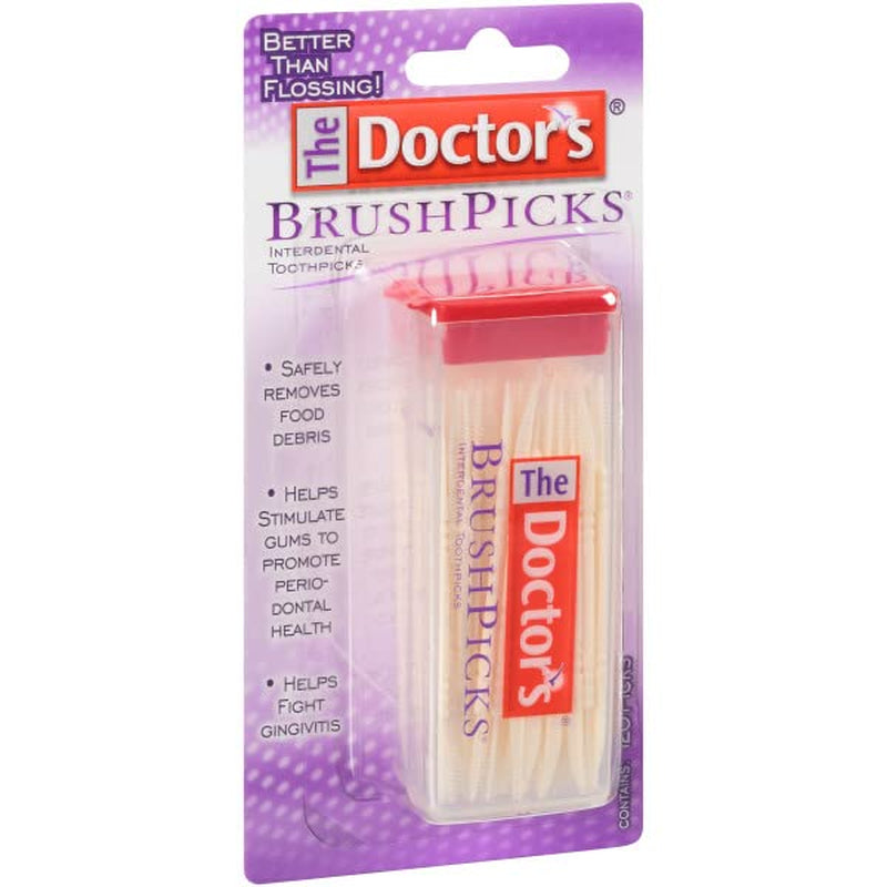 Brushpicks Interdental Toothpicks | 120-Picks per Pack | (6-Pack)