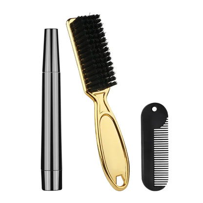 Beard Pen Filler Set Barber Styling Pencil with Brush Natural Finish Cover Facial Hair Patches Tool for Men Cosmetic Styling