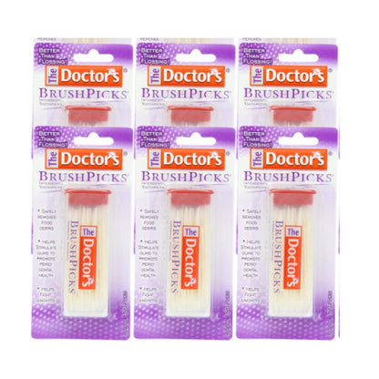 Brushpicks Interdental Toothpicks | 120-Picks per Pack | (6-Pack)