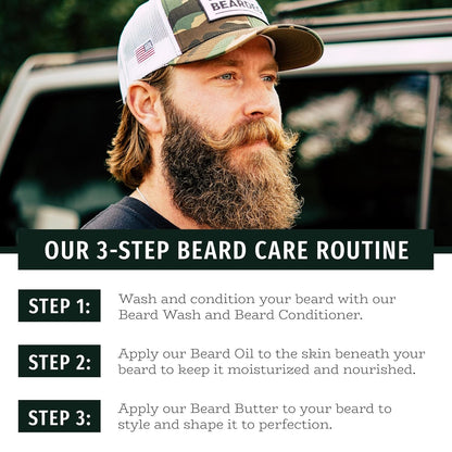 Beard Oil, 1 Fl Oz - Premium All-Natural Jojoba - Made in the USA - Hair and Skin Care for Men with Dry, Flaky Patches | Executive Scent - Cedar, Vanilla