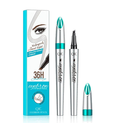 5 Colors Waterproof Four-Jaw Ultra-Fine Liquid Eyebrow Tattoo Pencil Sweat-Proof Dark Brown Liquid Brow Pen Makeup Cosmetics