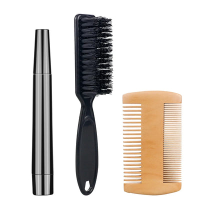 Beard Pen Filler Set Barber Styling Pencil with Brush Natural Finish Cover Facial Hair Patches Tool for Men Cosmetic Styling