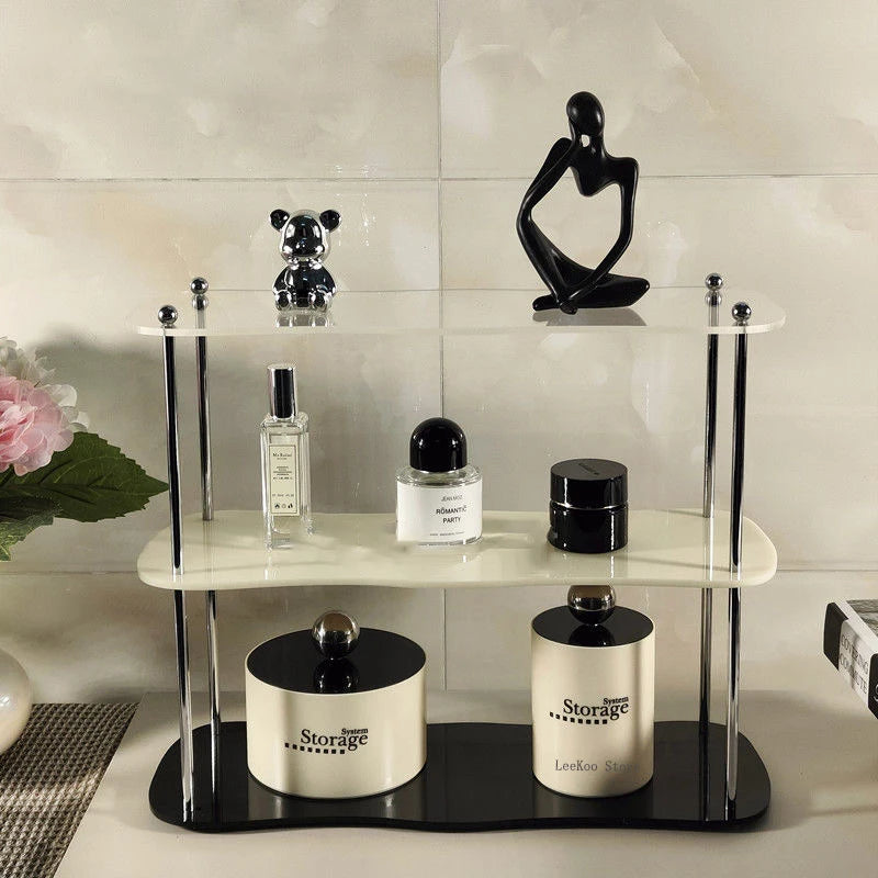 3-layer Acrylic Desktop Storage Rack Water Cup Perfume Bathroom Table Top Cosmetics Storage Jewelry Display Frame Organizer