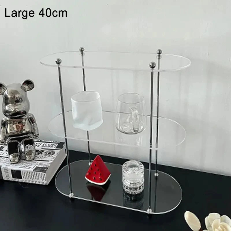 3-layer Acrylic Desktop Storage Rack Water Cup Perfume Bathroom Table Top Cosmetics Storage Jewelry Display Frame Organizer