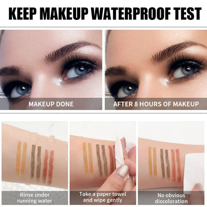 5 Colors Waterproof Four-Jaw Ultra-Fine Liquid Eyebrow Tattoo Pencil Sweat-Proof Dark Brown Liquid Brow Pen Makeup Cosmetics
