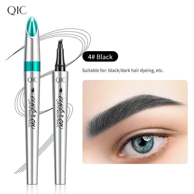 5 Colors Waterproof Four-Jaw Ultra-Fine Liquid Eyebrow Tattoo Pencil Sweat-Proof Dark Brown Liquid Brow Pen Makeup Cosmetics