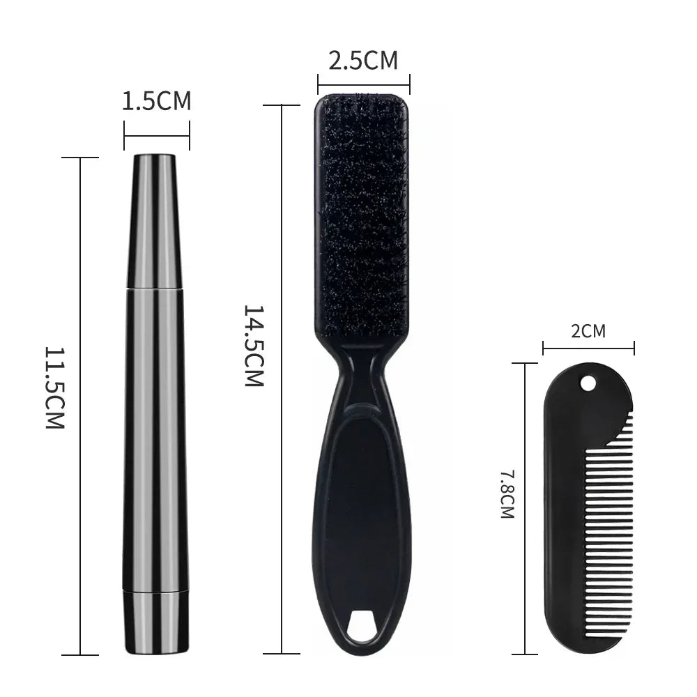Beard Pen Filler Set Barber Styling Pencil with Brush Natural Finish Cover Facial Hair Patches Tool for Men Cosmetic Styling
