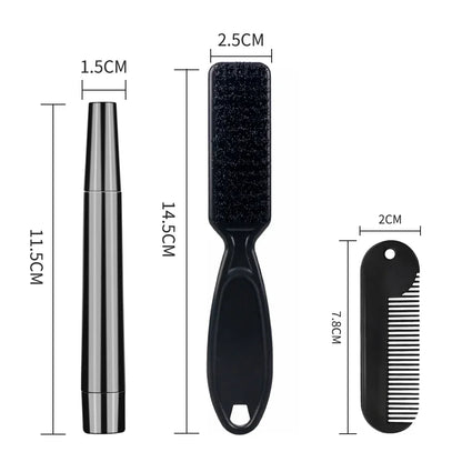 Beard Pen Filler Set Barber Styling Pencil with Brush Natural Finish Cover Facial Hair Patches Tool for Men Cosmetic Styling