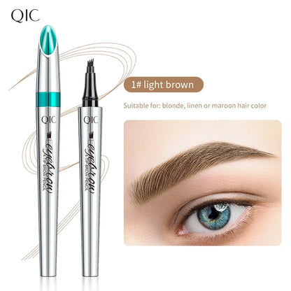 5 Colors Waterproof Four-Jaw Ultra-Fine Liquid Eyebrow Tattoo Pencil Sweat-Proof Dark Brown Liquid Brow Pen Makeup Cosmetics