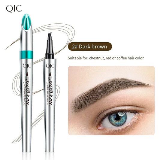 5 Colors Waterproof Four-Jaw Ultra-Fine Liquid Eyebrow Tattoo Pencil Sweat-Proof Dark Brown Liquid Brow Pen Makeup Cosmetics